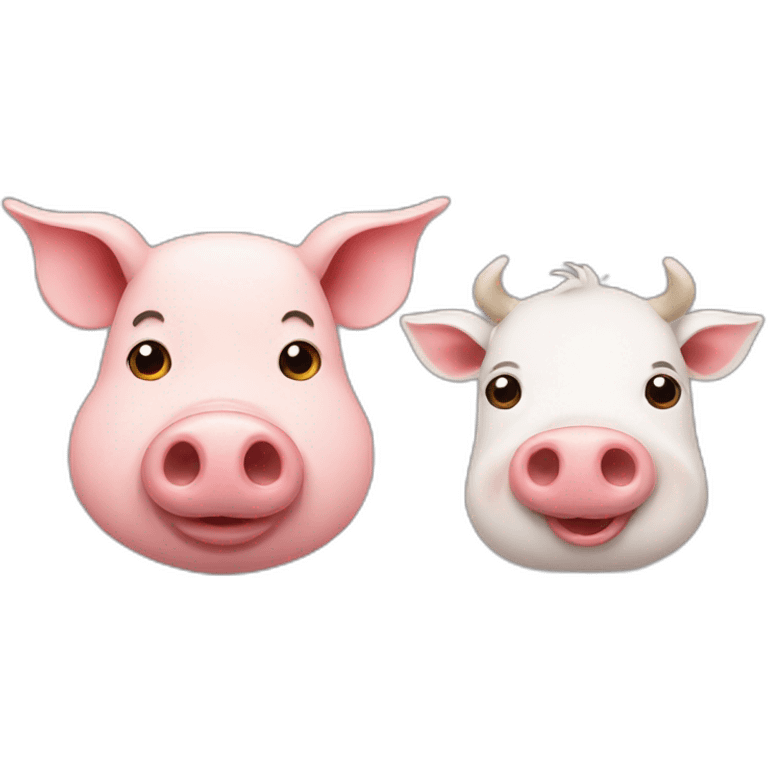 pig and cow emoji