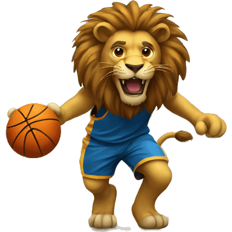 Lion playing basketball  emoji