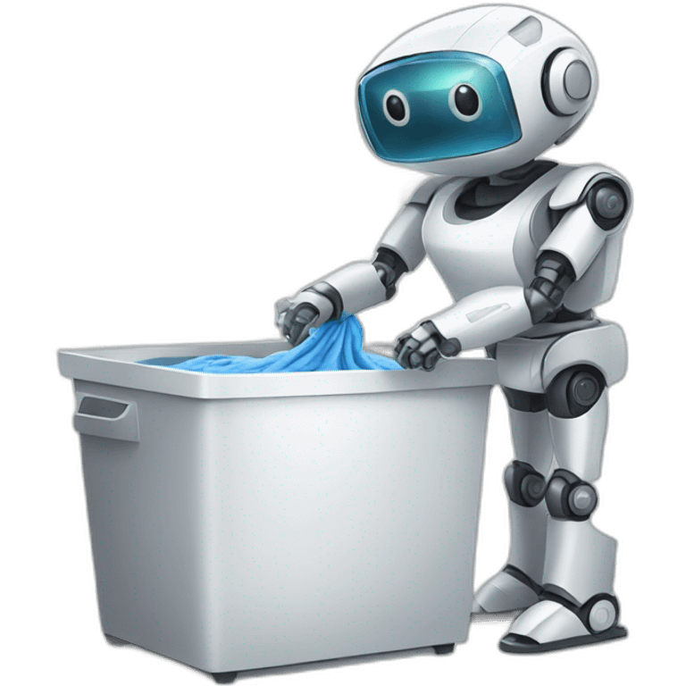 Robot washing clothes emoji