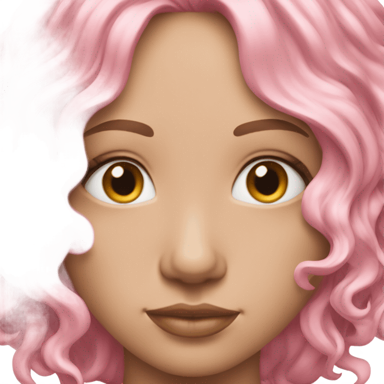 Pink wavy short hair rear emoji