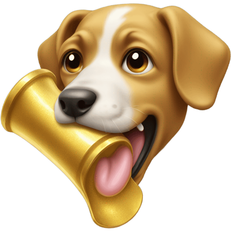 dog lick gold emoji