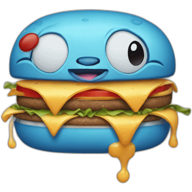 Stitch qui mange un burger emoji