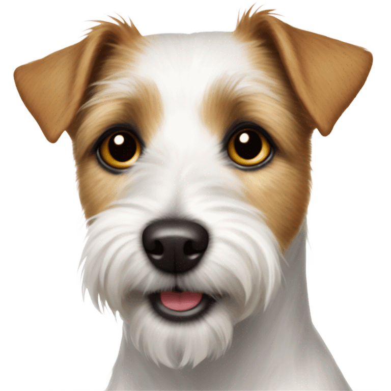 Parson Russell terrier that is fluffy and has faded spots emoji