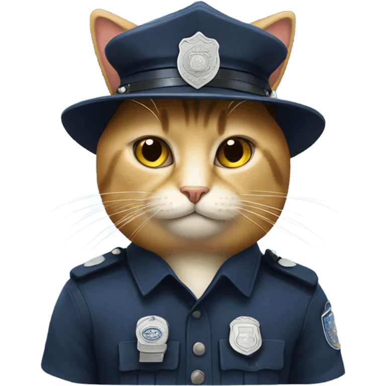 Cat wearing hat police  emoji