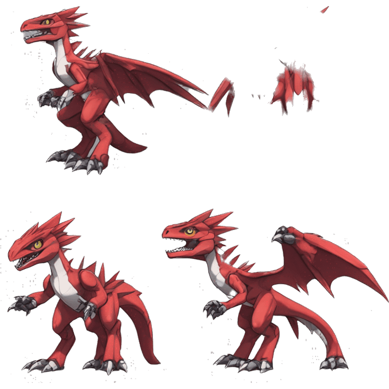  Cool Edgy Digimon-Fakemon-Guilmon-Velociraptor-Dragon-Mecha full body emoji