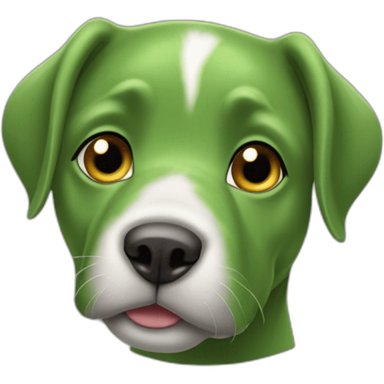 Perro verde con cara de elefante emoji