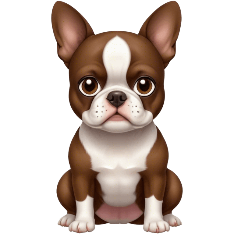 Brown & white Boston terrier emoji