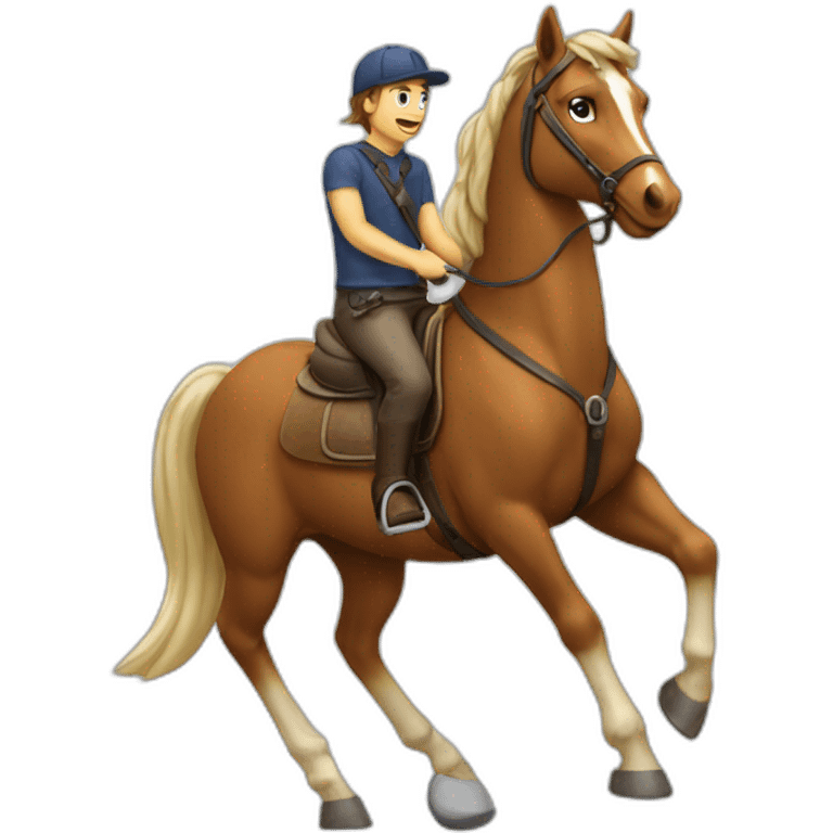 Chat sur un cheval emoji