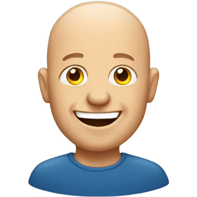 Bald happy beer man emoji