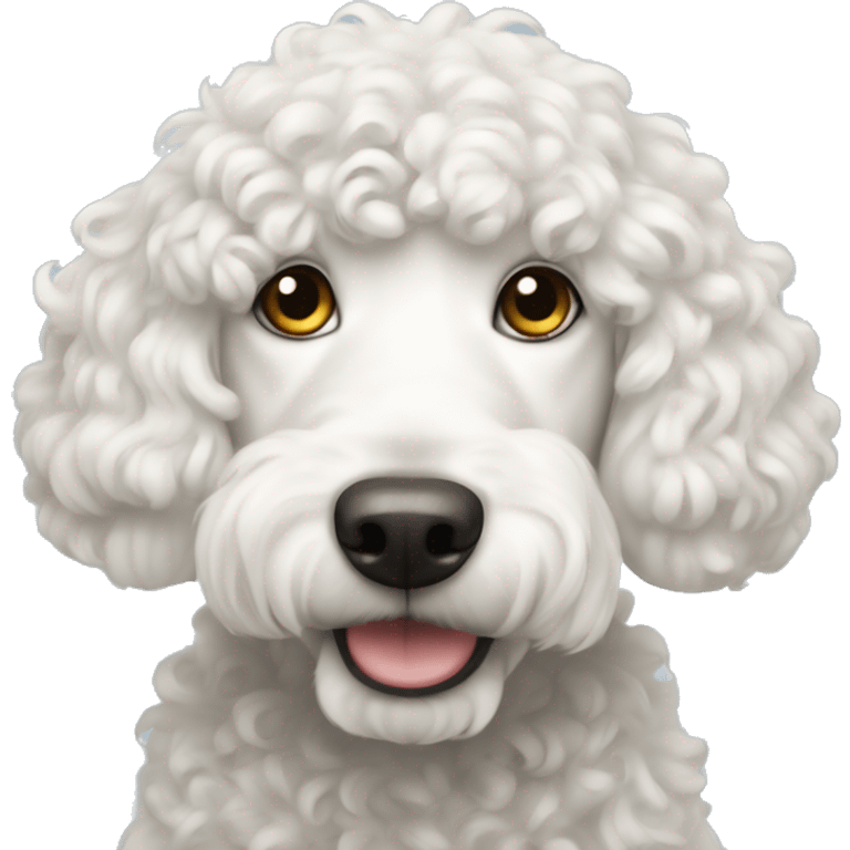 White doodle dog curly  emoji