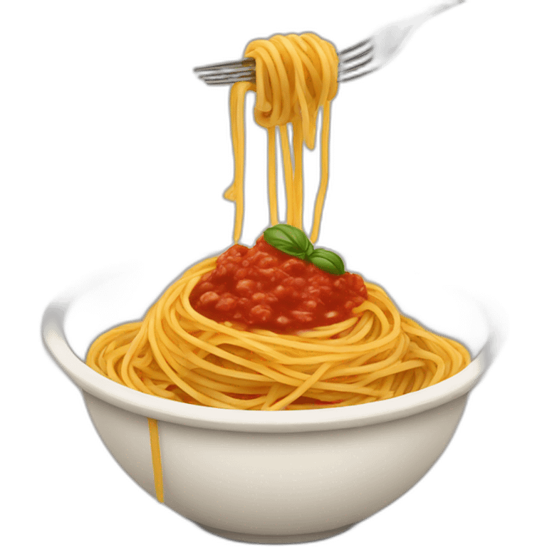 spaghetti with sauce in colosseum-shaped bowl emoji