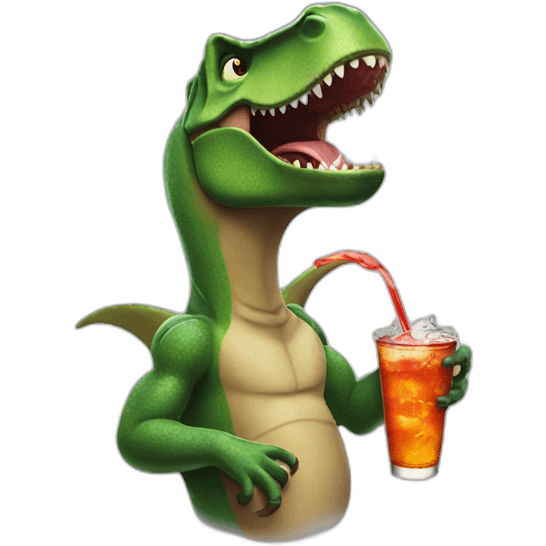 trex drinking soda emoji