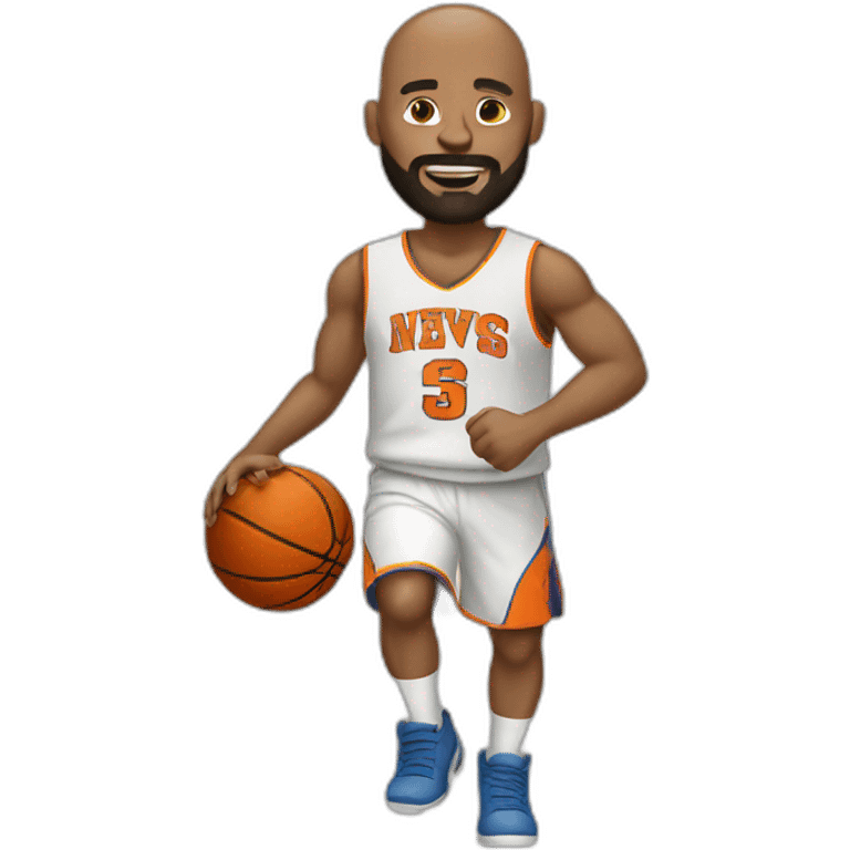 bald man with beard playing basketball emoji