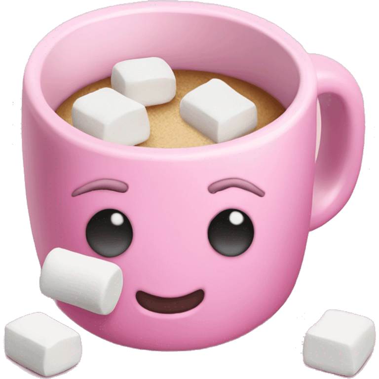 a pink mug and some marshmallows in it emoji