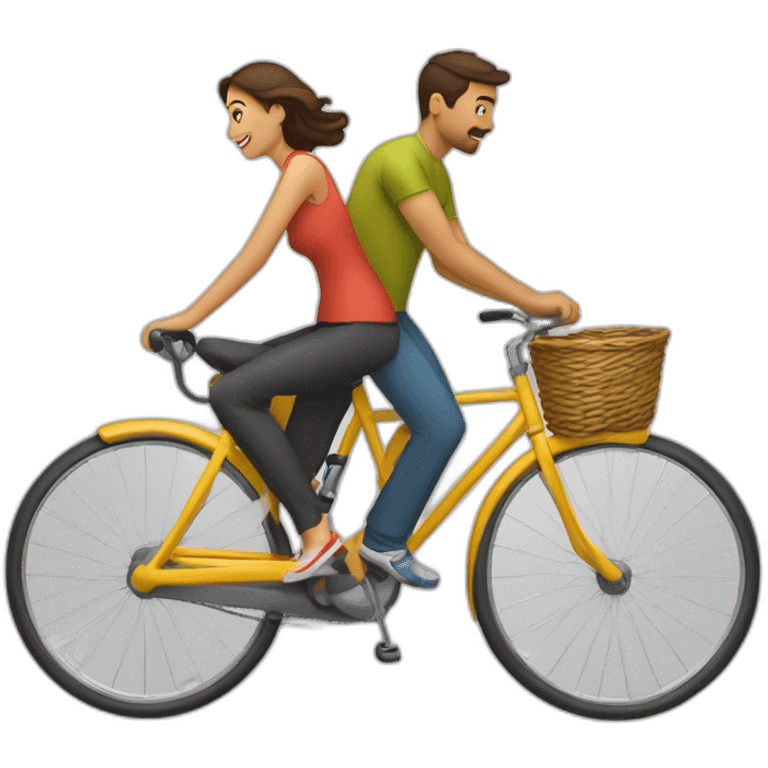 hombre y mujer montando en una bicicleta cada uno emoji