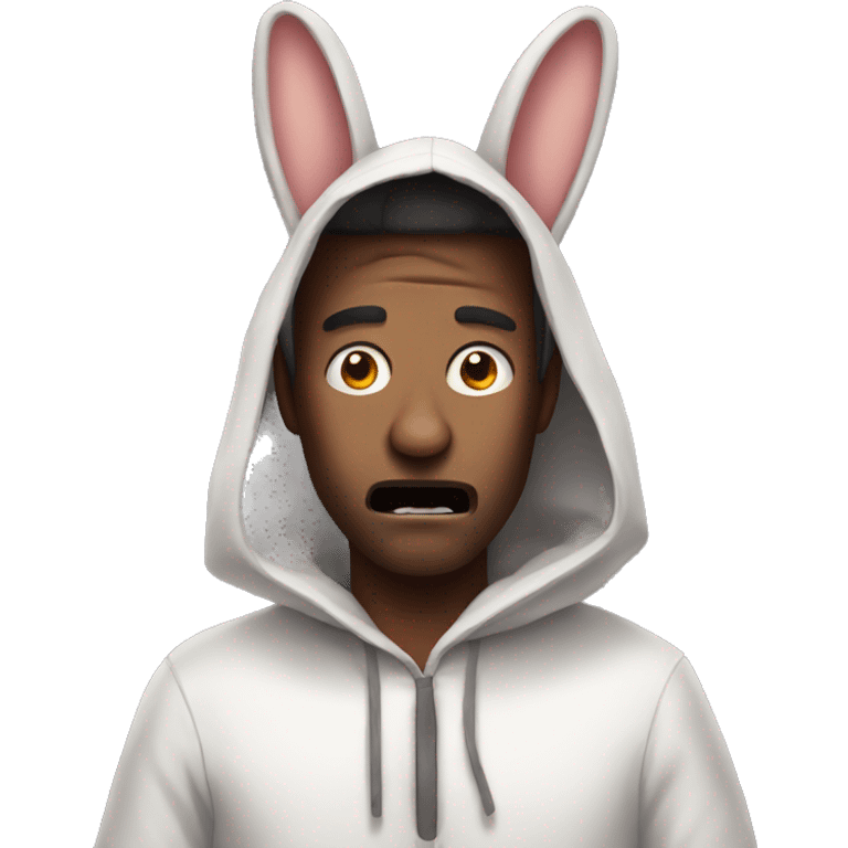 scared man in rabbit costume emoji