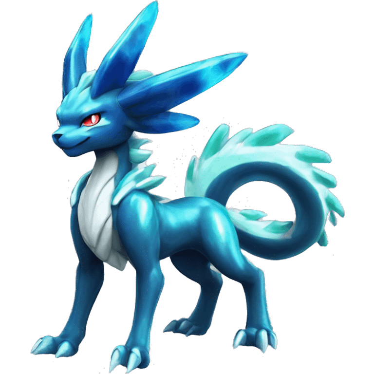  cool edgy shiny colorful Suicune-Dialga-Reptile full body emoji