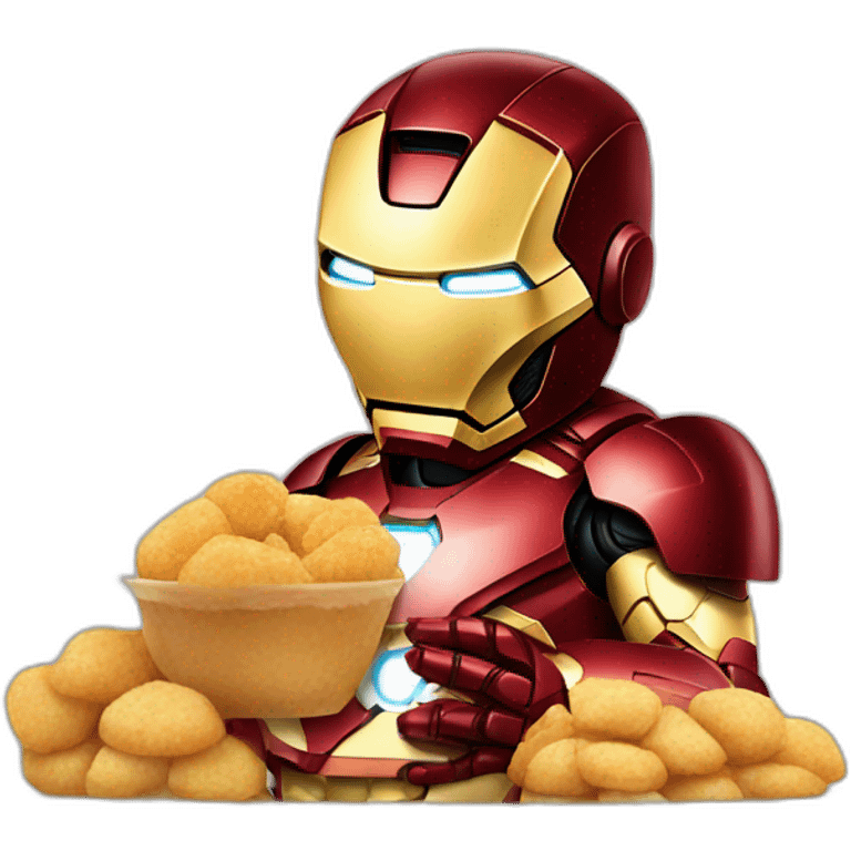 Iron man eating panipuri emoji