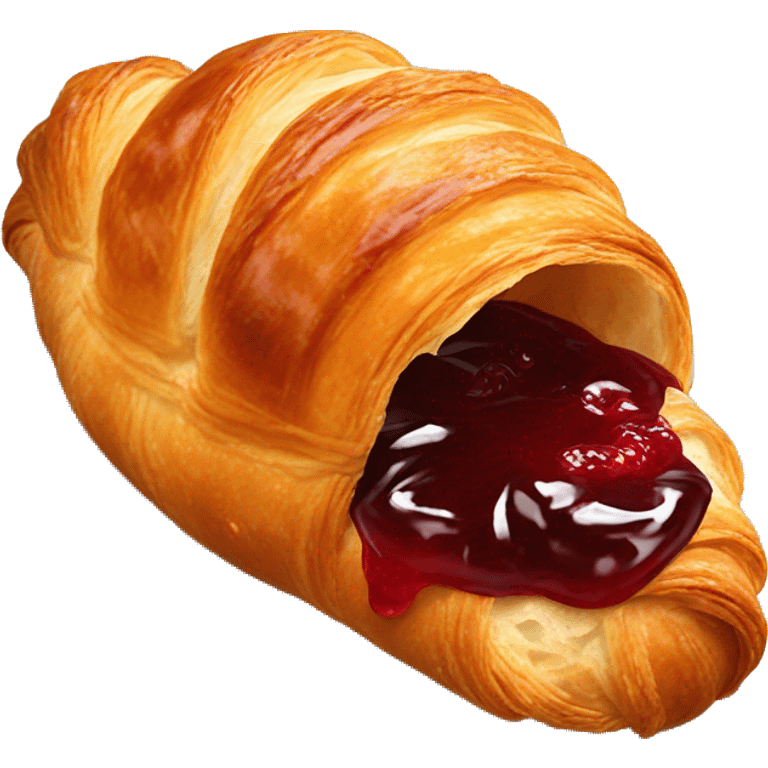 Single Croissant covered with red jam emoji