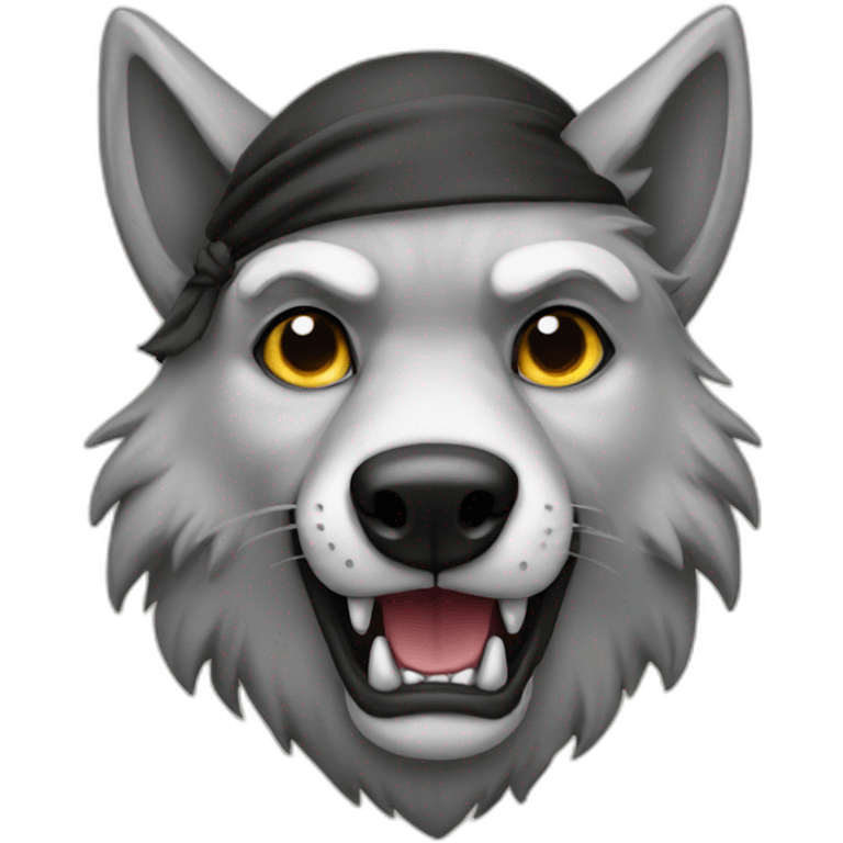 Wolf pirate emoji