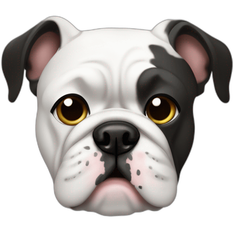 Mestizo bulldog francés blanco con lunares negros emoji