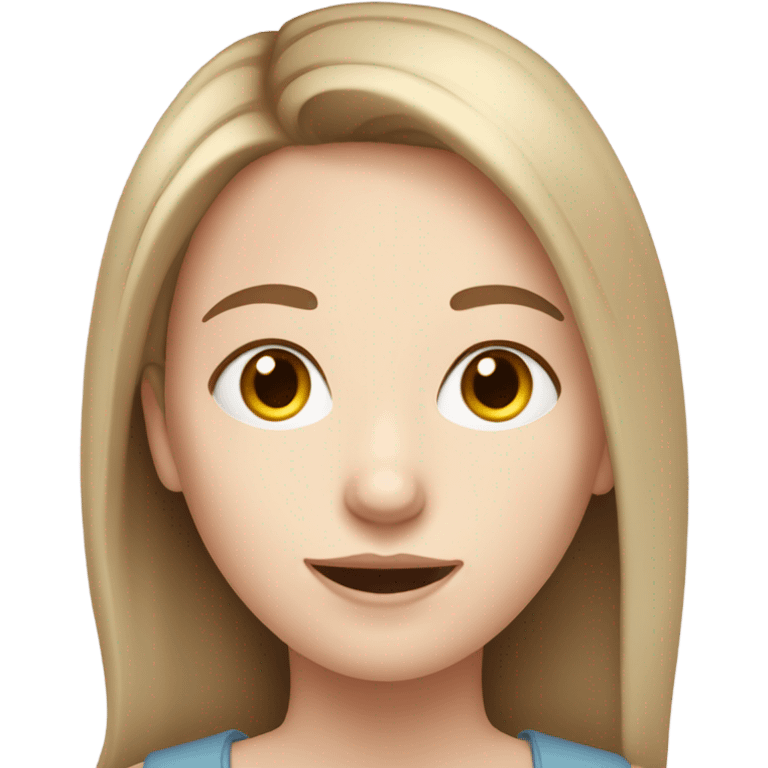 A teenage girl with pale skin and brown medium length hair  emoji