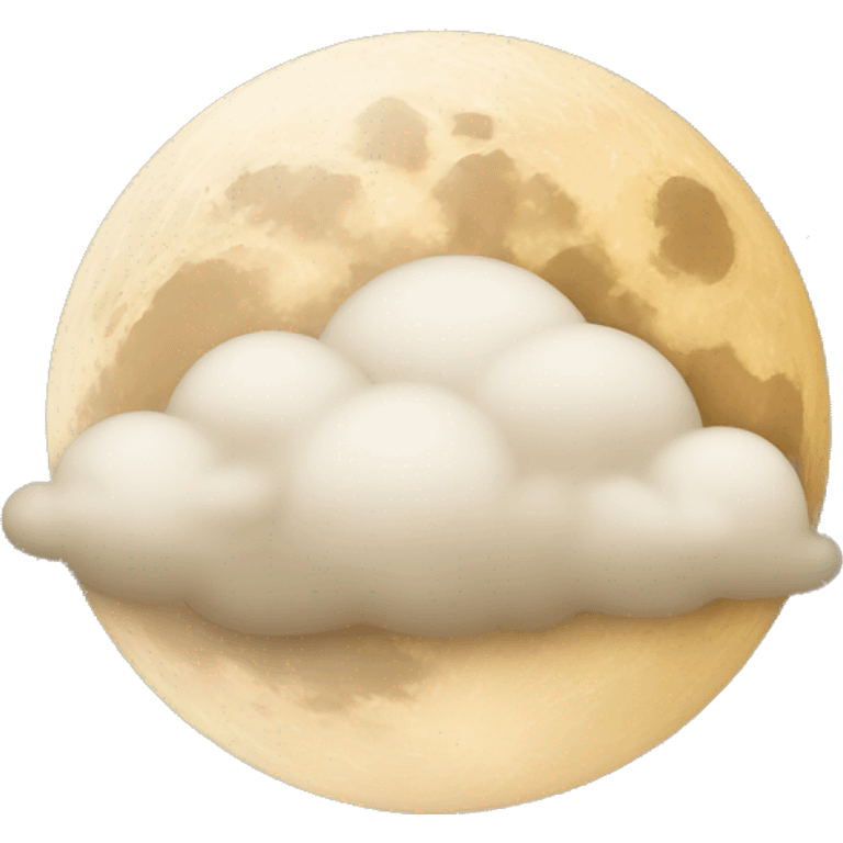 Beige moon and cloud emoji