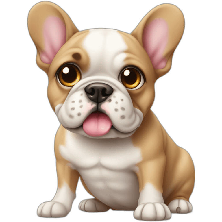 Cute french buldog with ball emoji