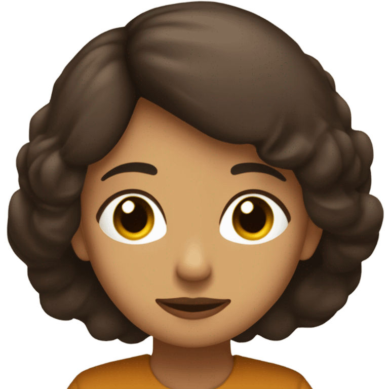 chica morena con pelo largo marrón oscuro meditando  emoji