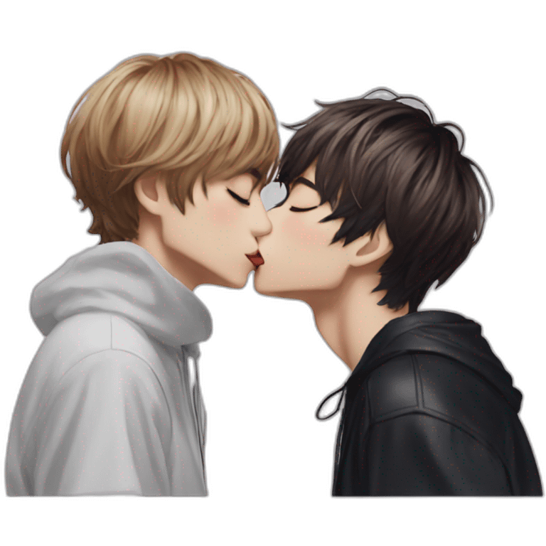 taehyung kiss jungkook  emoji