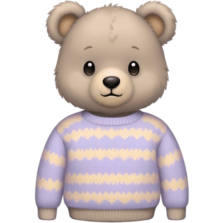 
gray teddy bear in a pastel sweater emoji