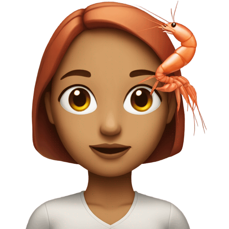 girl with shrimp head emoji