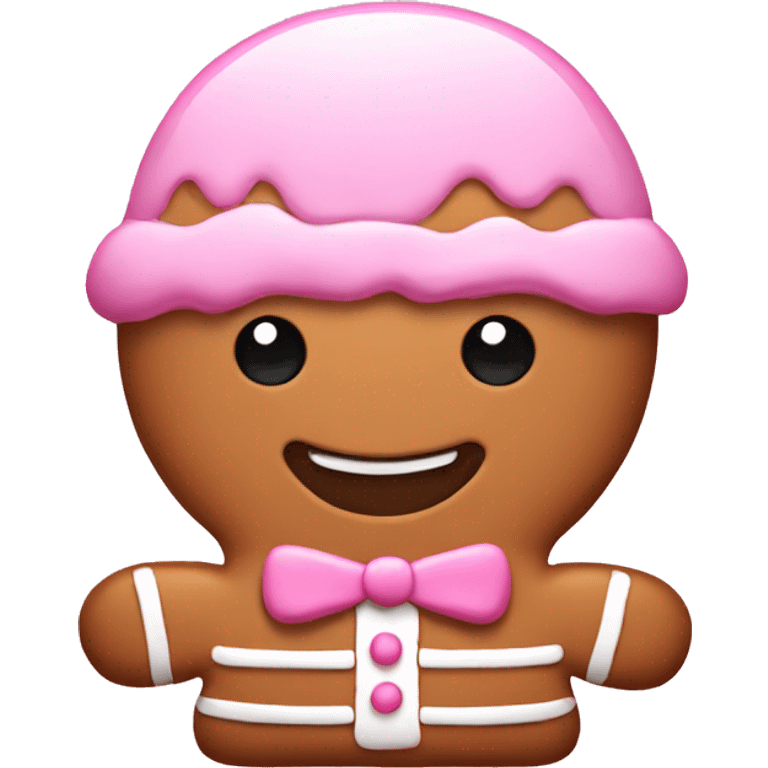 Pink gingerbread emoji