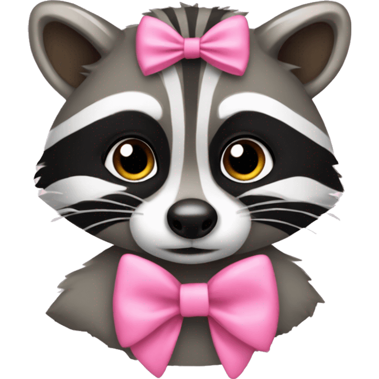 raccoon and pink bow emoji