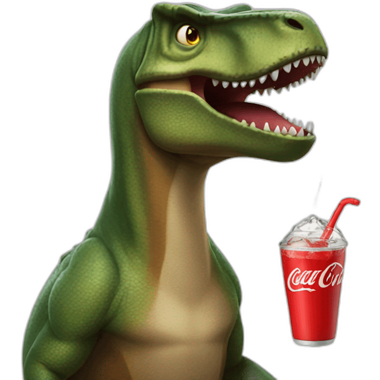 trex drinking coke emoji