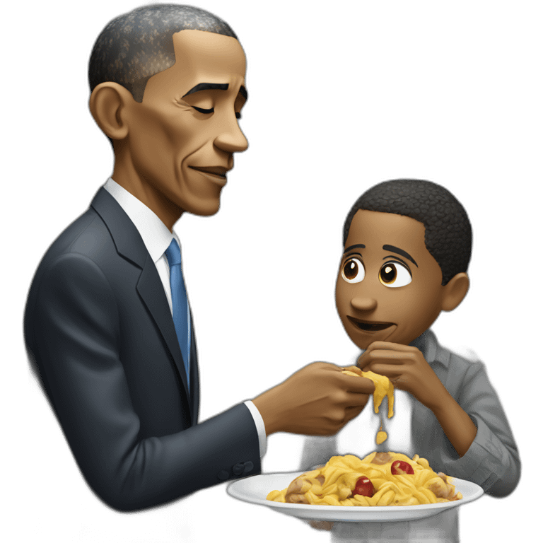 obama feeding homeless emoji