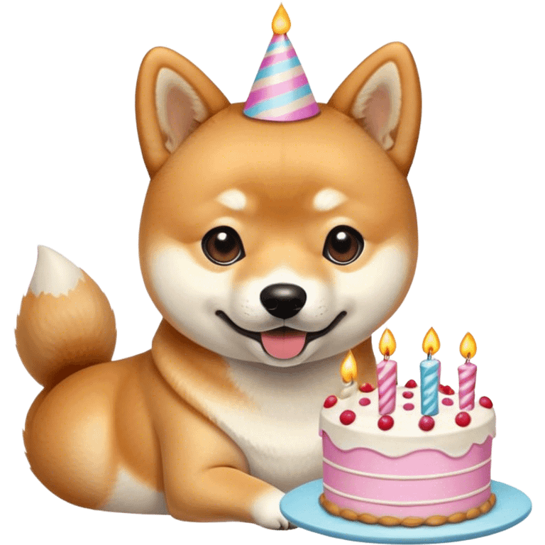 shiba with cake emoji