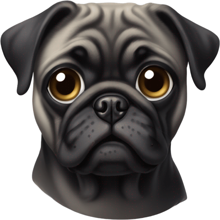 Black pug  emoji