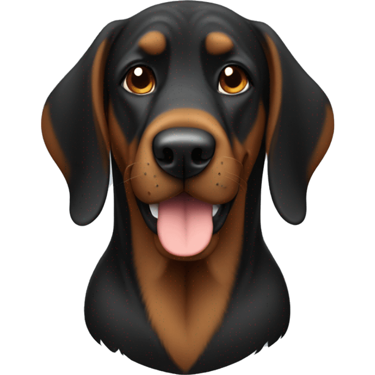 smiling black and brown bloodhound  emoji