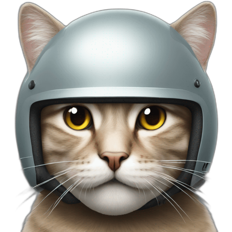 nasty old cat wearing postmodern helmet emoji