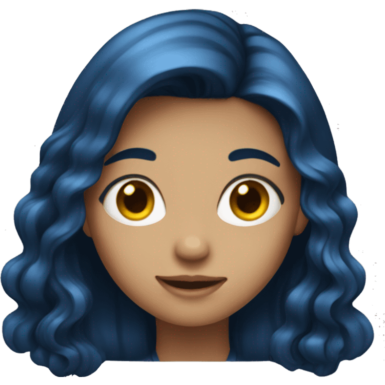 girl with long dark blue hair  emoji