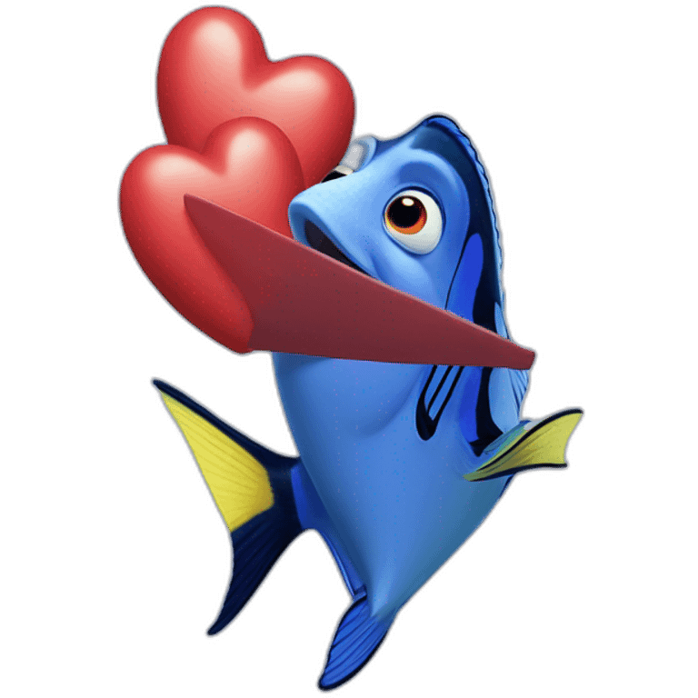 dory holding a heart emoji