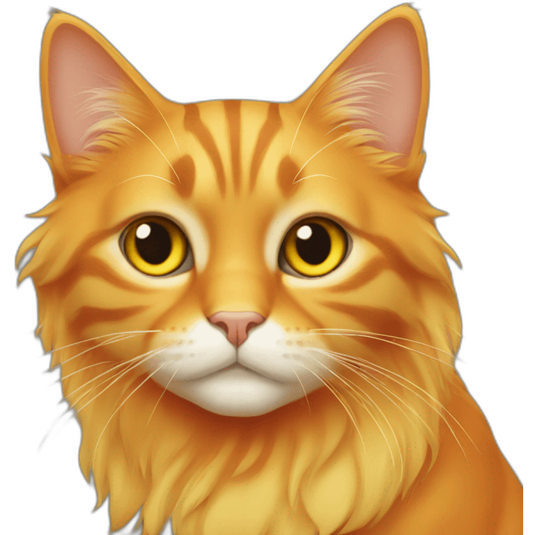 orange and yellow cat with long hair emoji