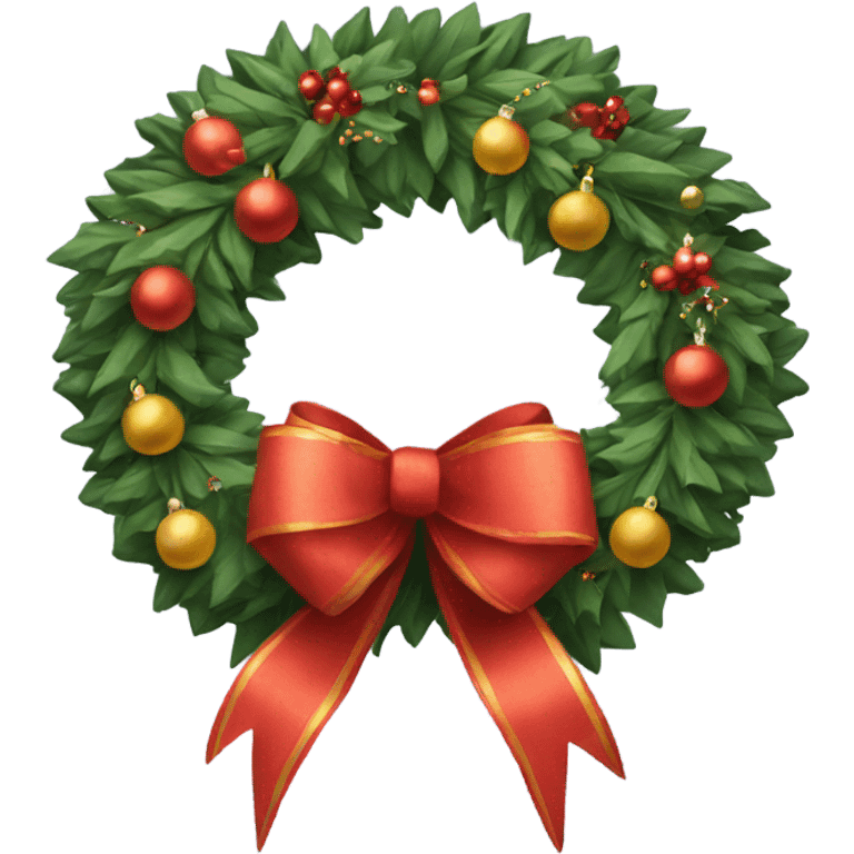 Vintage Christmas wreath emoji