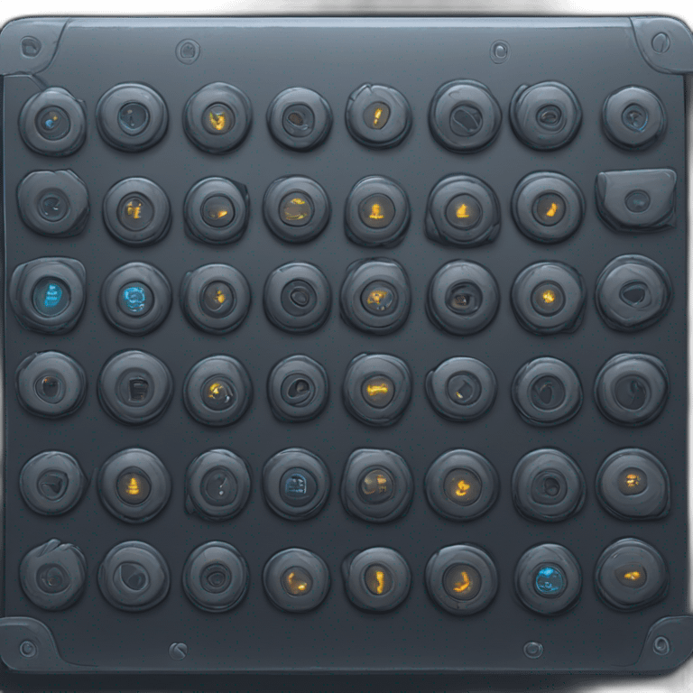 futuristic dark Personal Cloaking Device pad with buttons and switchers emoji