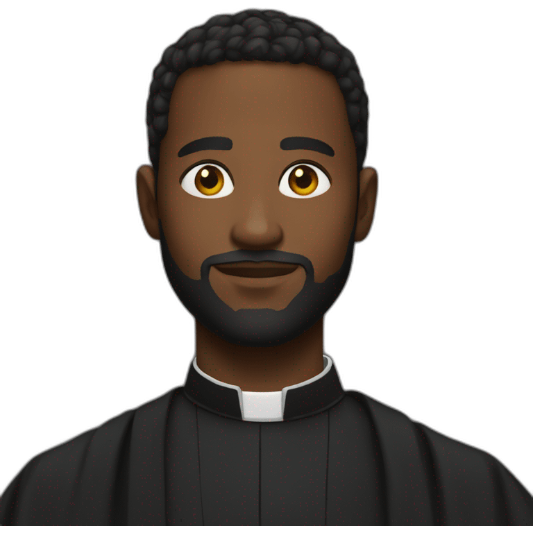 young black priest beard emoji