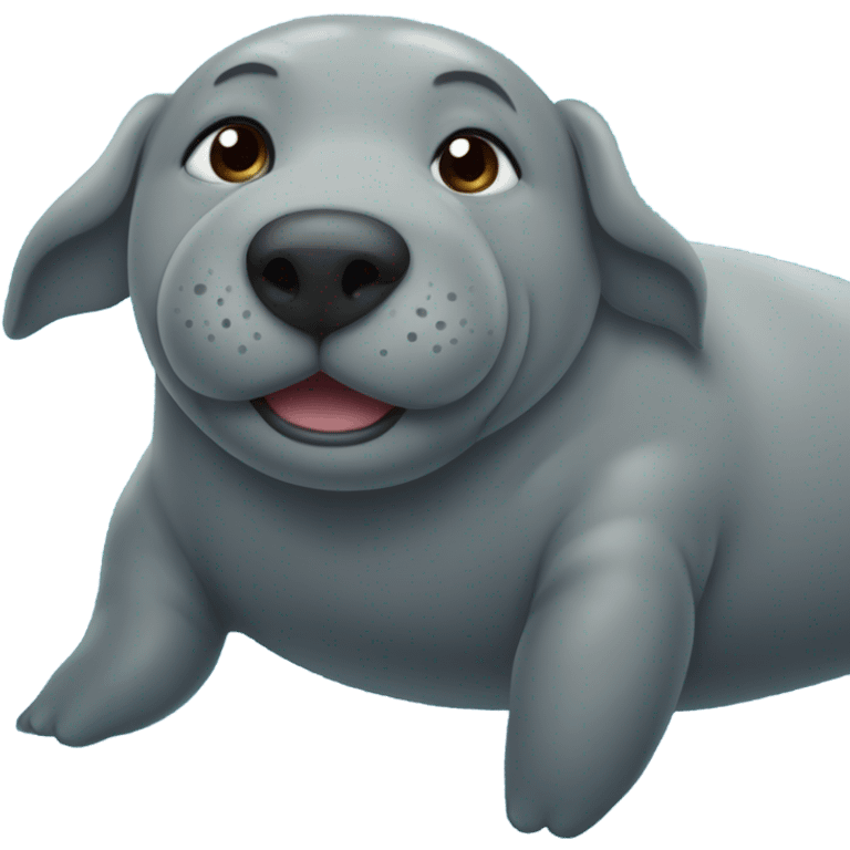 Dog riding a manatee  emoji