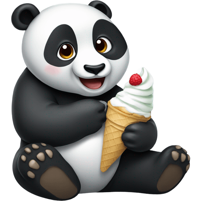 Panda eating ice cream emoji