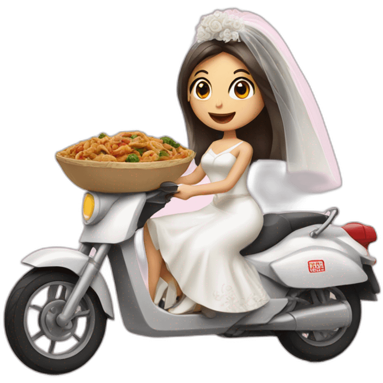 Bride delivering Chinese food emoji