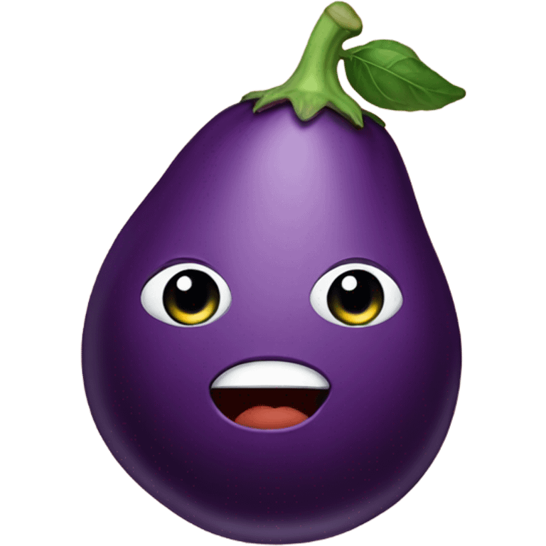 eggplant on top of a peach emoji